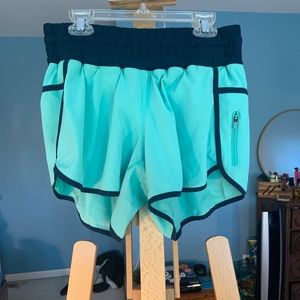 LULULEMON teal workout shorts